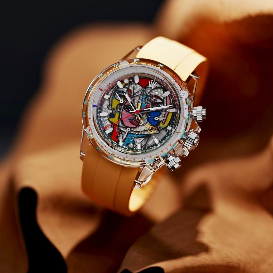 AET REMOULD Rolex Daytona "VARIOUS ACT" Sapphire Watch 劳力士迪通拿 蓝宝石水晶透明手表 | WORLDTIMER
