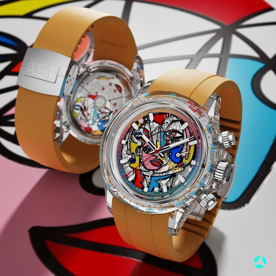 AET REMOULD Rolex Daytona "VARIOUS ACT" Sapphire Watch 劳力士迪通拿 蓝宝石水晶透明手表 | WORLDTIMER