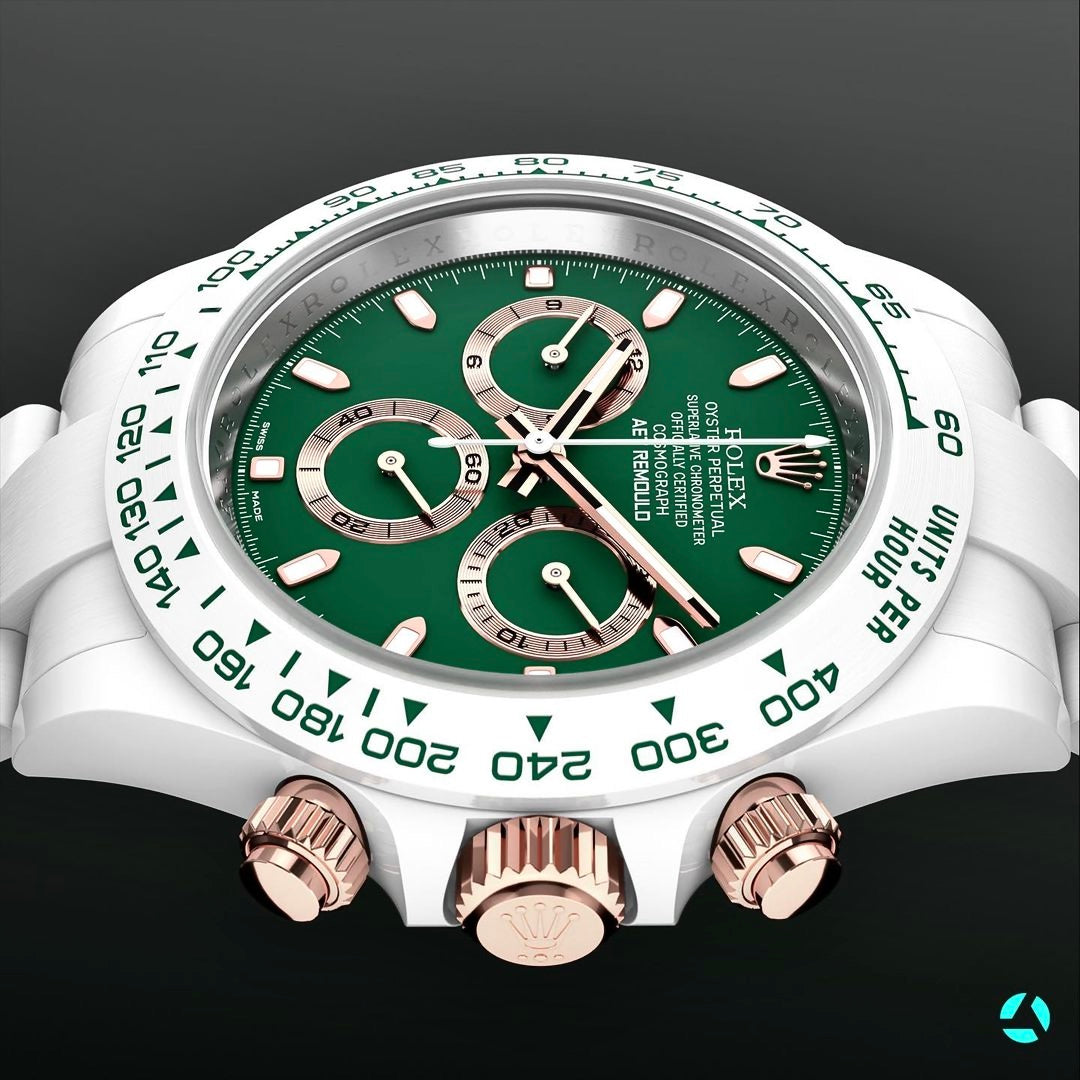 AET REMOULD Rolex Ceramic Daytona BRITISH RACING GREEN | WORLDTIMER