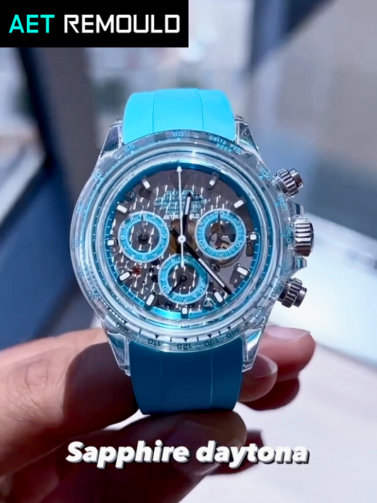 AET REMOULD Crafts Breathtaking Abu Dhabi Sapphire Rolex Daytona 劳力士水晶壳迪通拿 | WORLDTIMER