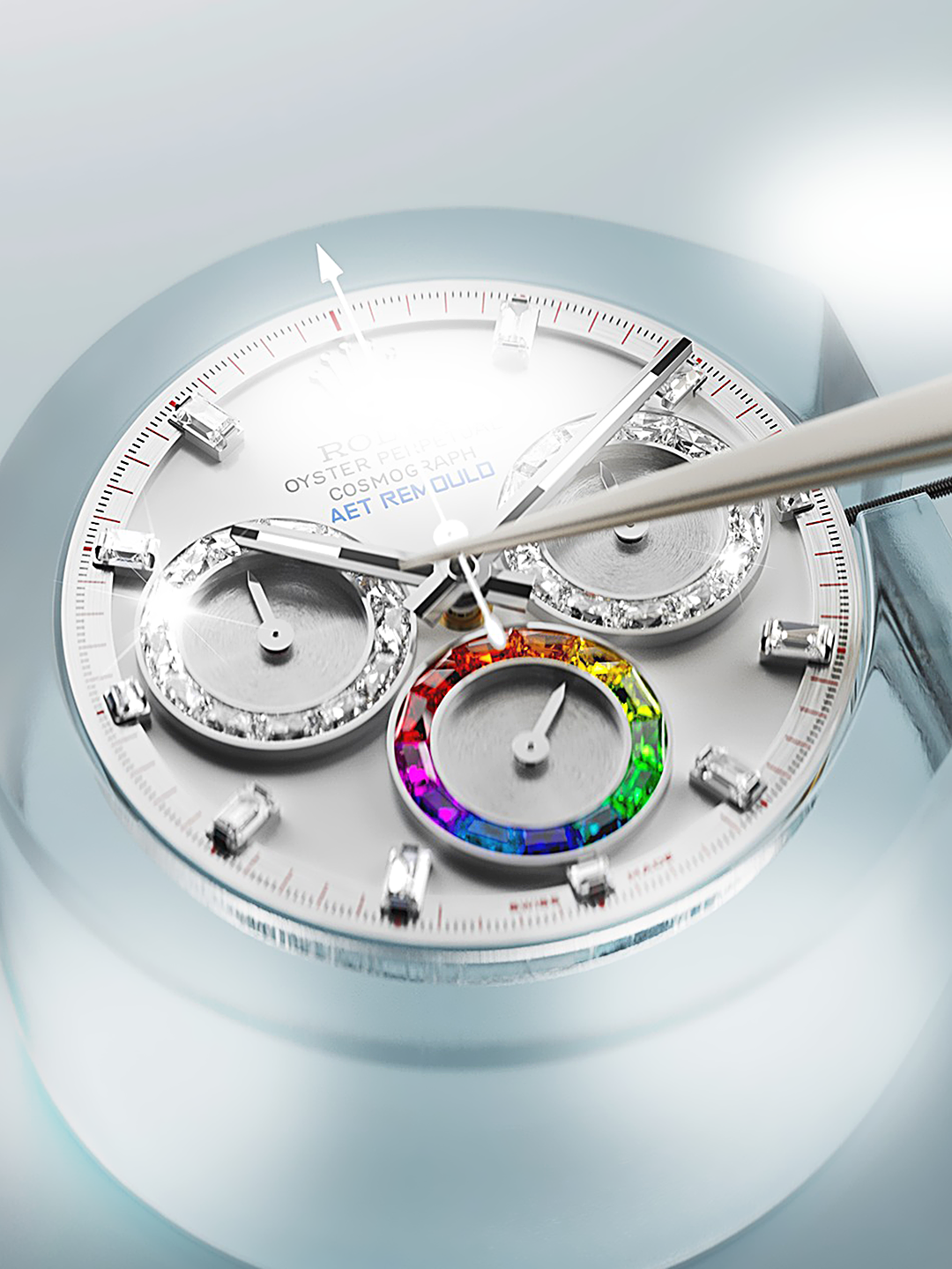 Rolex Daytona Rainbow AET REMOULD POLARIS SWIRL SAPPHIRE 劳力士彩虹圈 彩虹迪通拿 | WORLDTIMER