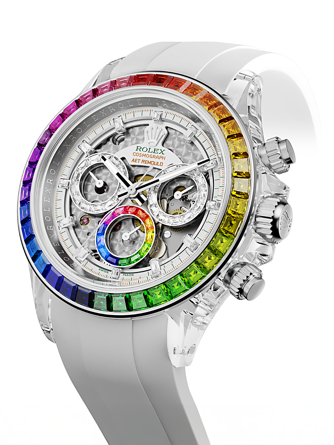 AET REMOULD Rainbow Rolex Daytona POLARIS SWIRL SAPPHIRE 劳力士彩虹圈 彩虹迪通拿 | WORLDTIMER