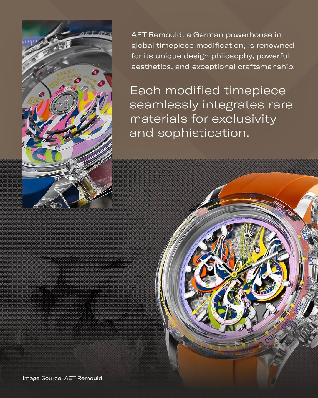 AET REMOULD 勞力士 地通拿 SPREAD 藍寶石水晶透明手錶 | WORLDTIMER