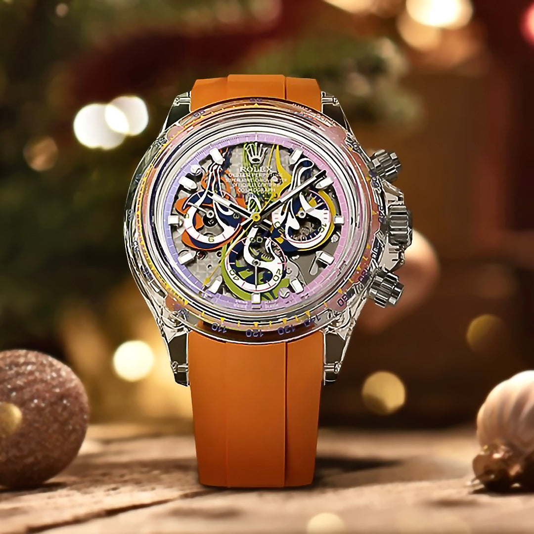 AET REMOULD 勞力士 地通拿 SPREAD 藍寶石水晶透明手錶 | WORLDTIMER