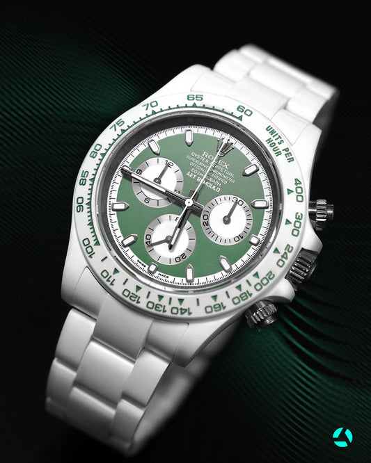 Rolex Daytona AET Remould KASHMIR GREEN WHITE CERAMIC 勞力士陶瓷 地通拿 | WORLDTIMER