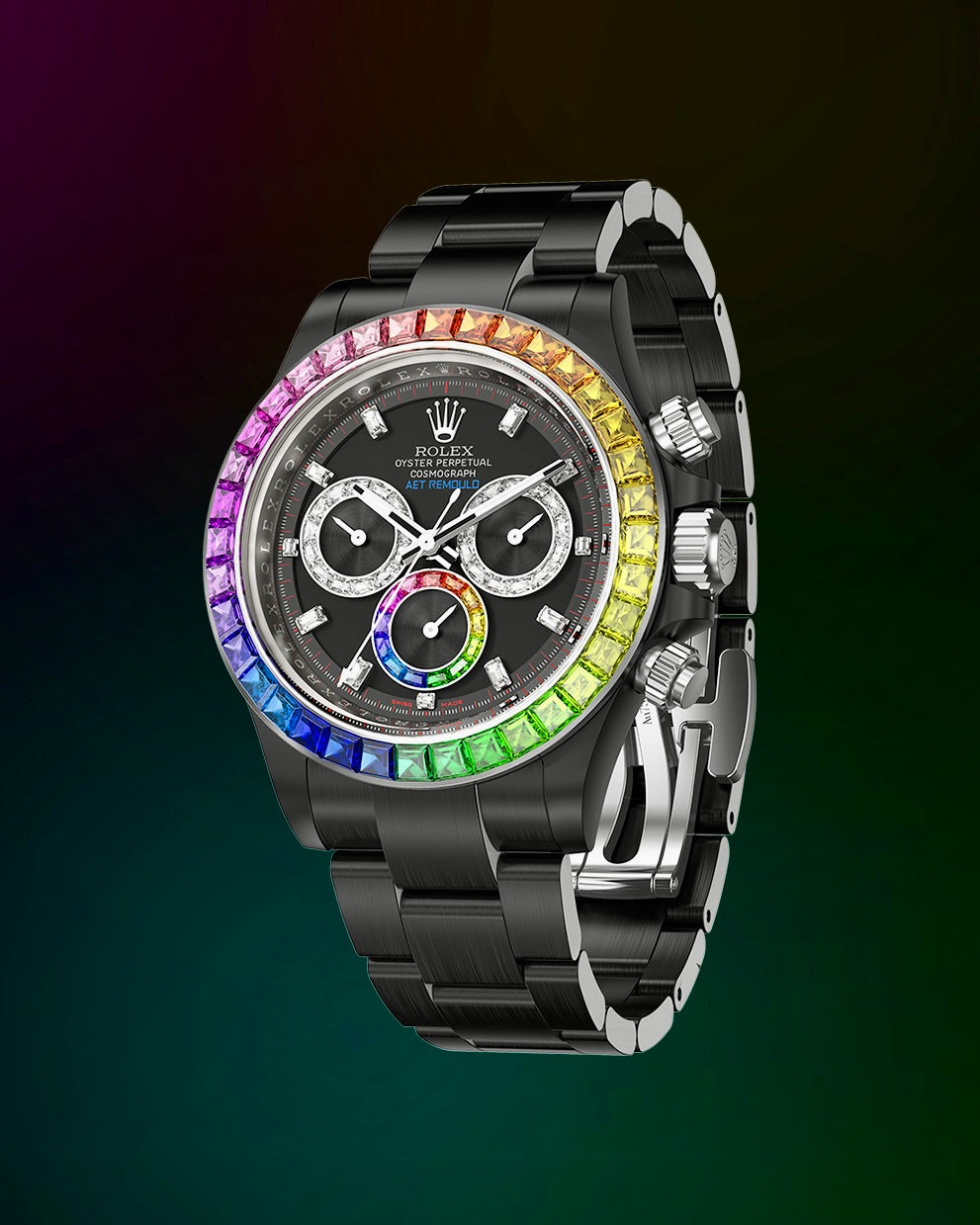 AET Remould Rolex Daytona POLARIS SWIRL (BLACK) 勞力士 彩虹圈地通拿 | WORLDTIMER