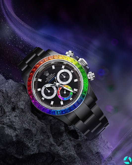 AET REMOULD Rolex Rainbow Daytona POLARIS SWIRL (BLACK) 劳力士彩虹迪 | WORLDTIMER