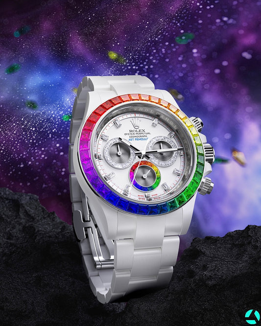 AET Remould Rolex Daytona POLARIS SWIRL (WHITE) 劳力士彩虹迪 迪通拿彩虹圈 | WORLDTIMER