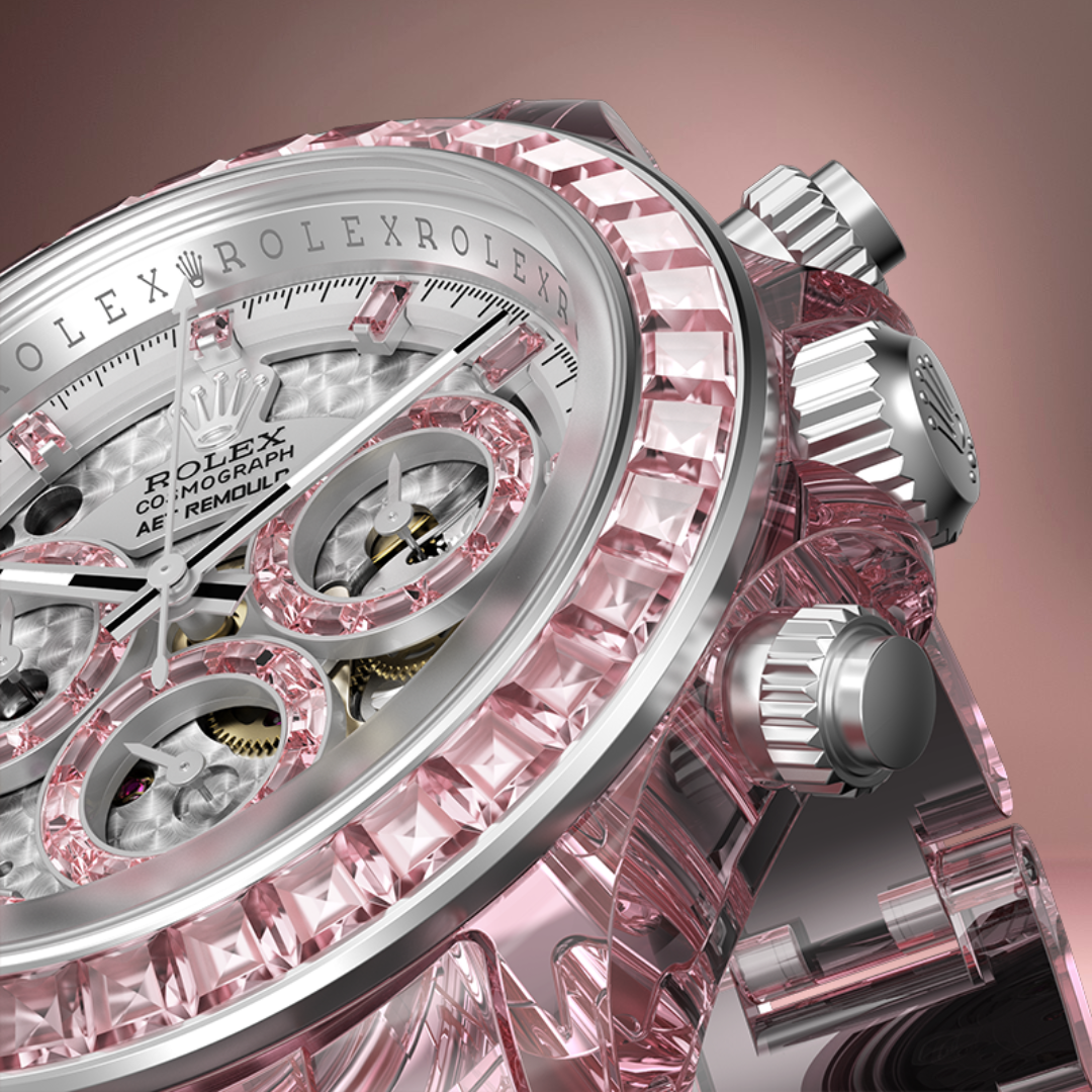 Full Sapphire AET REMOULD Rolex Daytona ROSE FANTASY 藍寶石勞力士 全透明地通拿 腕錶 | WORLDTIMER