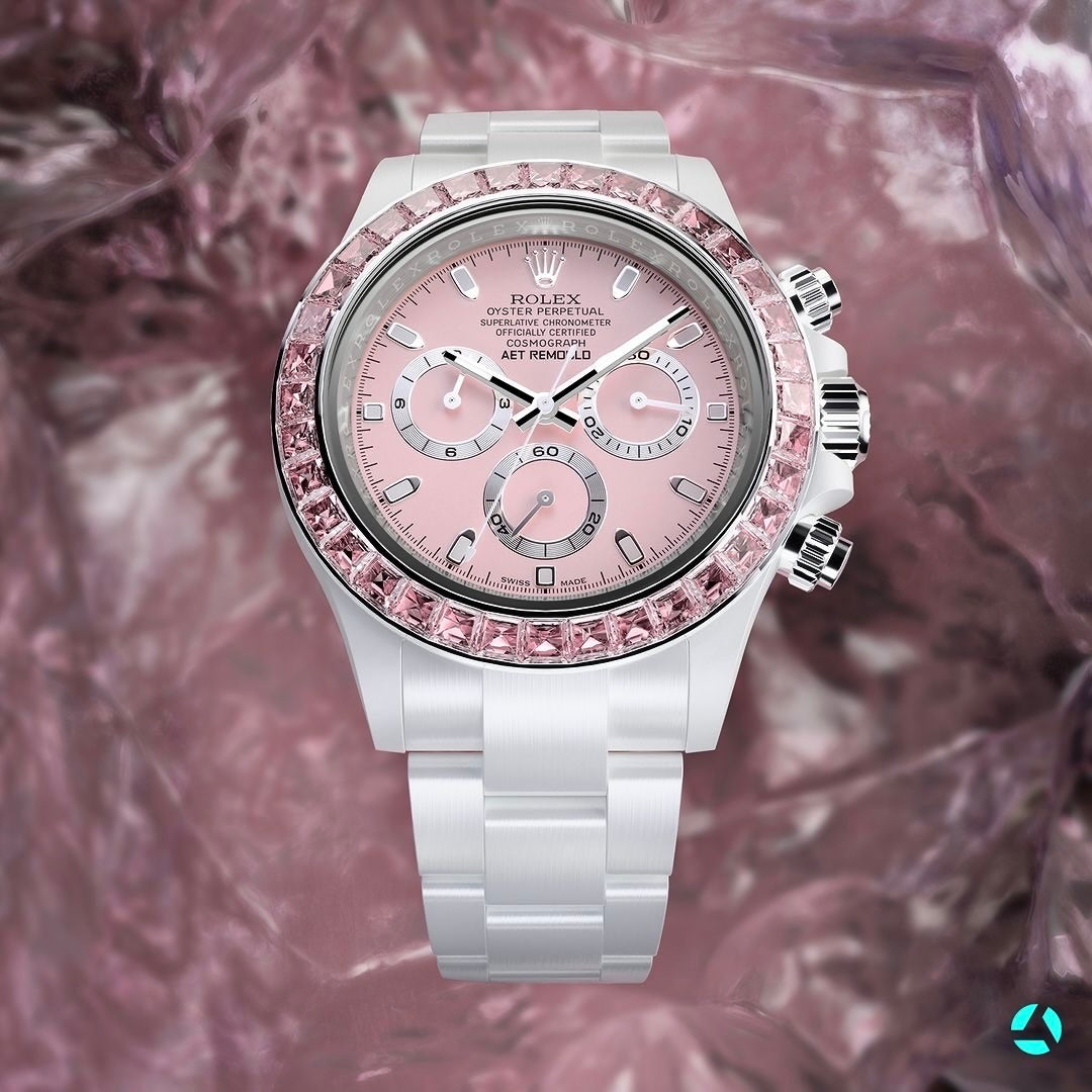 AET REMOULD Rolex Daytona PINK GEMSTONE CERAMIC | WORLDTIMER