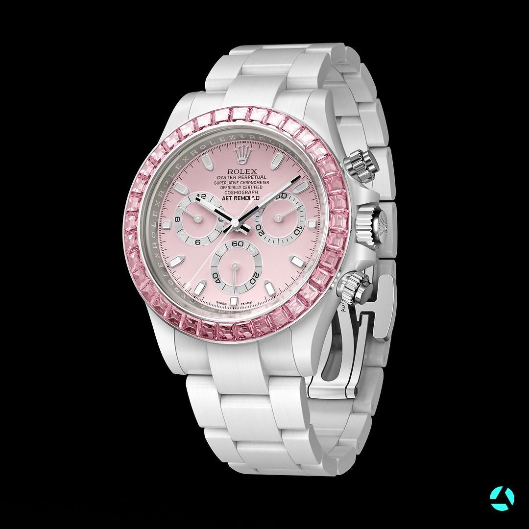 AET REMOULD Rolex Daytona PINK GEMSTONE CERAMIC | WORLDTIMER