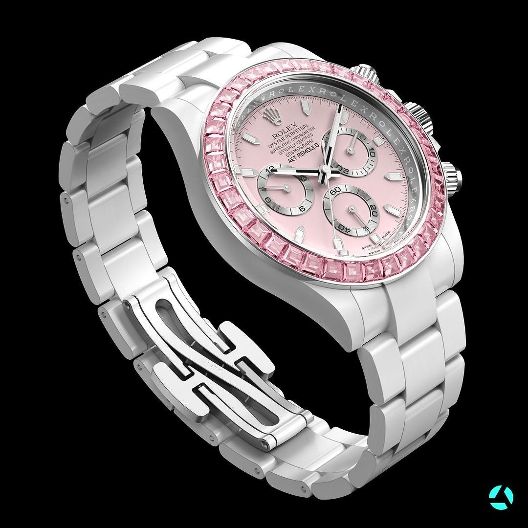 AET REMOULD Rolex Daytona PINK GEMSTONE CERAMIC | WORLDTIMER