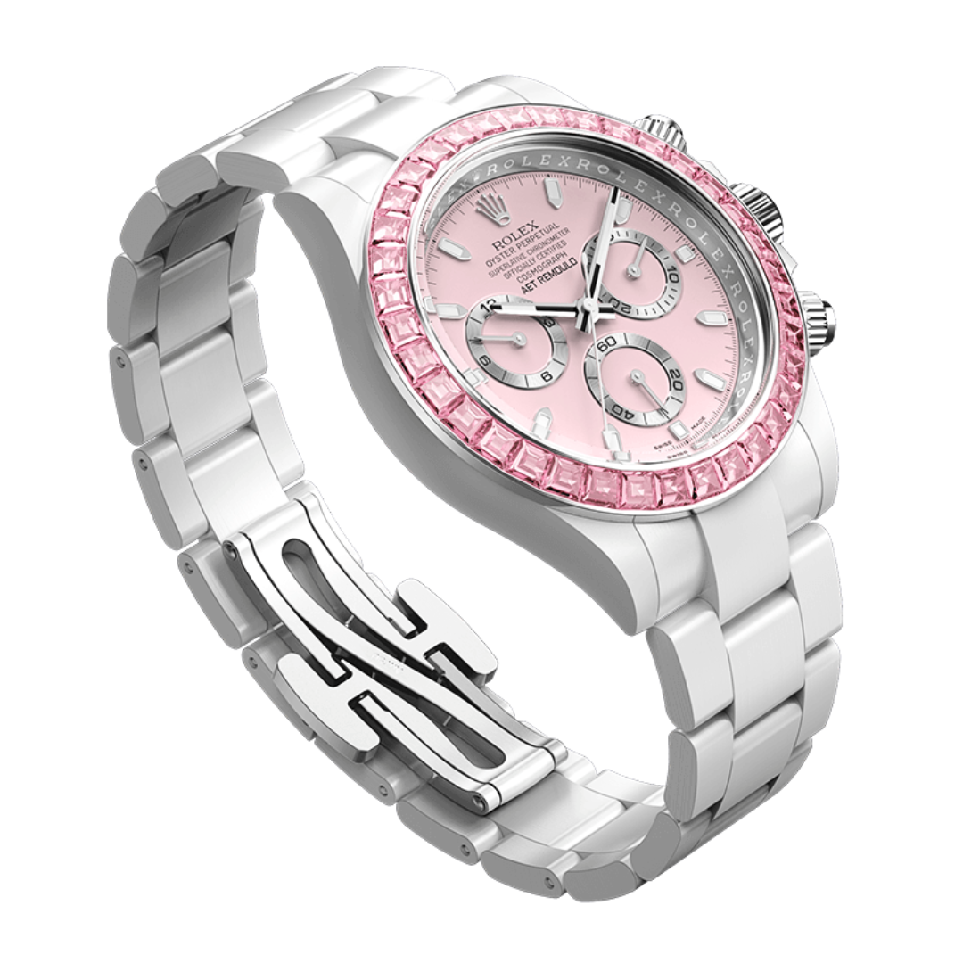 AET REMOULD Rolex Daytona PINK GEMSTONE CERAMIC | WORLDTIMER