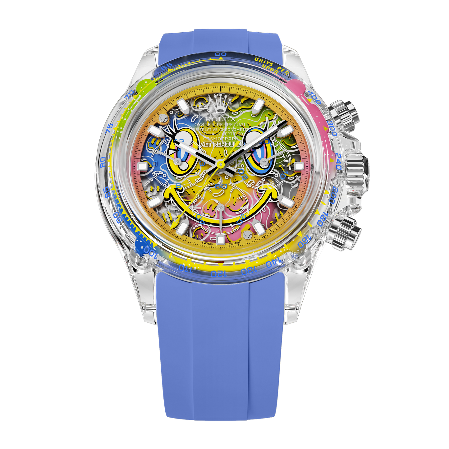 AET REMOULD Rolex Daytona SMILE Sapphire Watch 劳力士迪通拿 蓝宝石水晶透明手表 | WORLDTIMER
