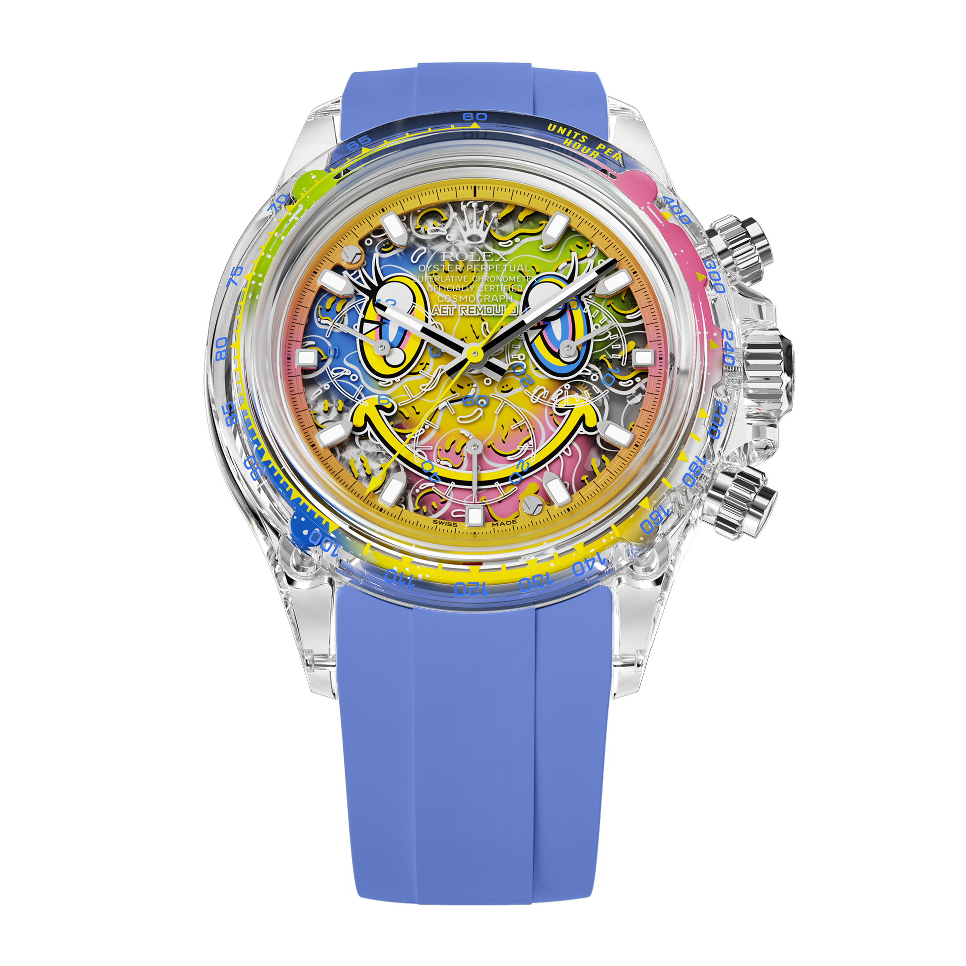 AET REMOULD Rolex Daytona SMILE Sapphire Watch 劳力士迪通拿 蓝宝石水晶透明手表 | WORLDTIMER
