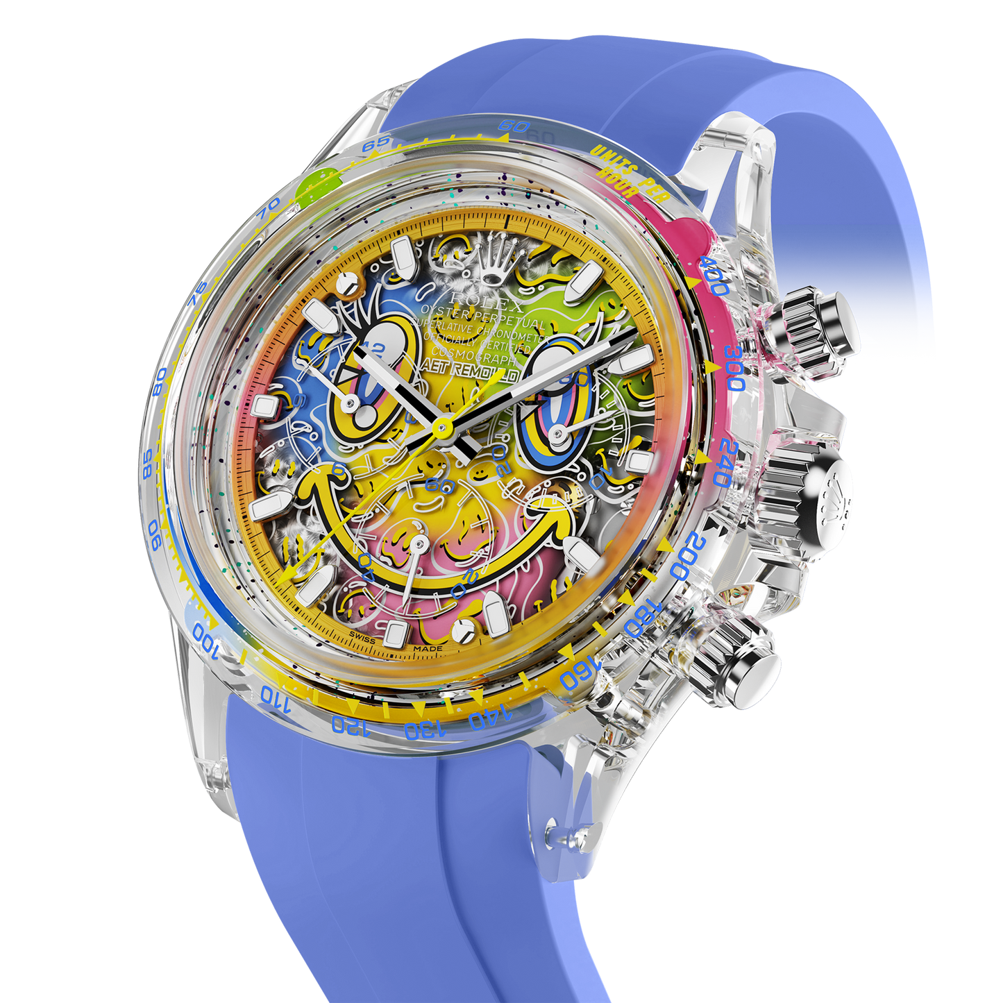 AET REMOULD Rolex Daytona SMILE Sapphire Watch 劳力士迪通拿 蓝宝石水晶透明手表 | WORLDTIMER