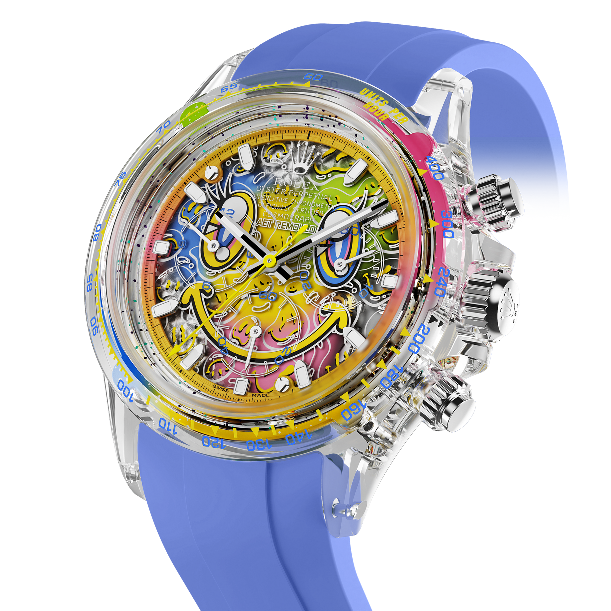 AET REMOULD Rolex Daytona SMILE Sapphire Watch 劳力士迪通拿 蓝宝石水晶透明手表 | WORLDTIMER
