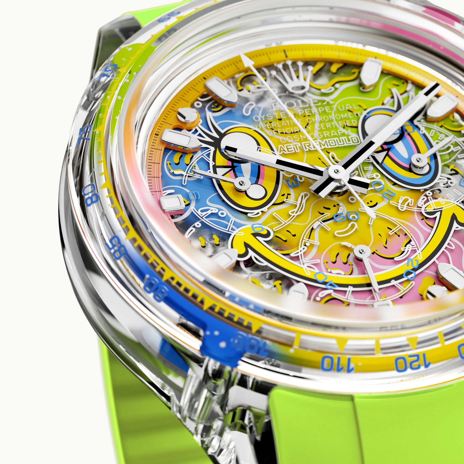 AET REMOULD Rolex Daytona SMILE Sapphire Watch 劳力士迪通拿 蓝宝石水晶透明手表 | WORLDTIMER