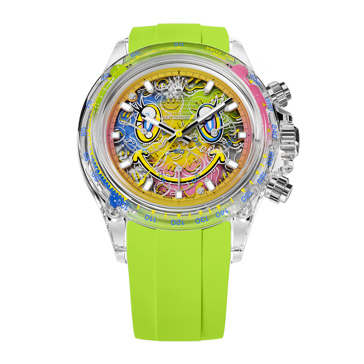 AET REMOULD Rolex Daytona SMILE Sapphire Watch 劳力士迪通拿 蓝宝石水晶透明手表 | WORLDTIMER