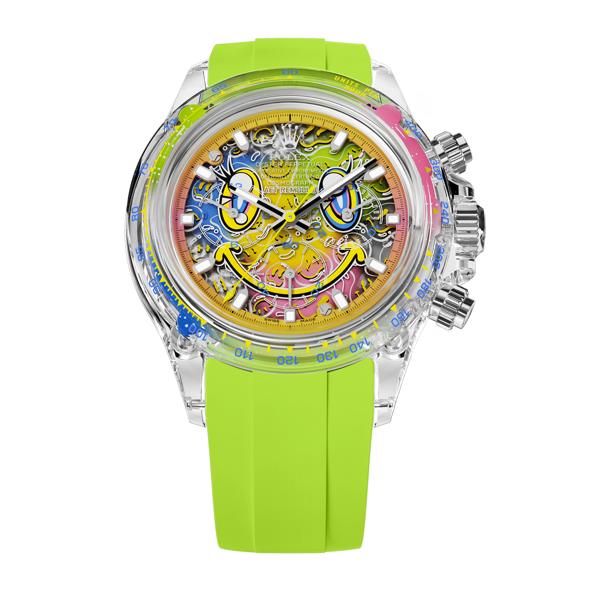 AET REMOULD Rolex Daytona SMILE Sapphire Watch 劳力士迪通拿 蓝宝石水晶透明手表 | WORLDTIMER