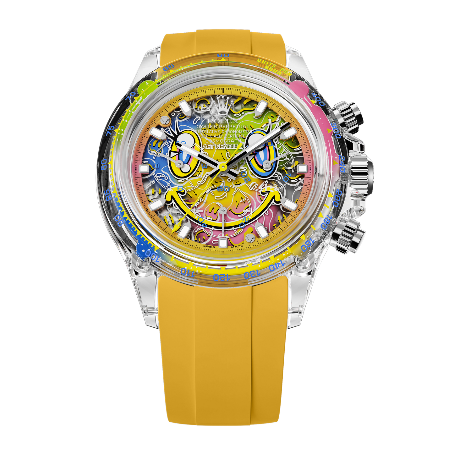 AET REMOULD Rolex Daytona SMILE Sapphire Watch 劳力士迪通拿 蓝宝石水晶透明手表 | WORLDTIMER