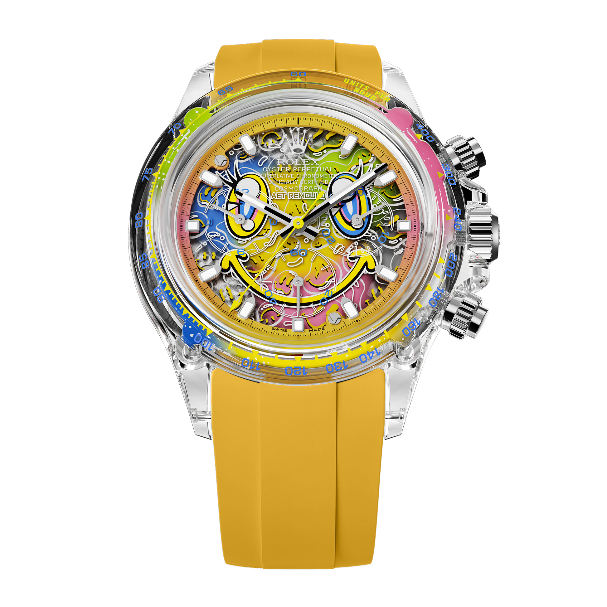 AET REMOULD Rolex Daytona SMILE Sapphire Watch 劳力士迪通拿 蓝宝石水晶透明手表 | WORLDTIMER