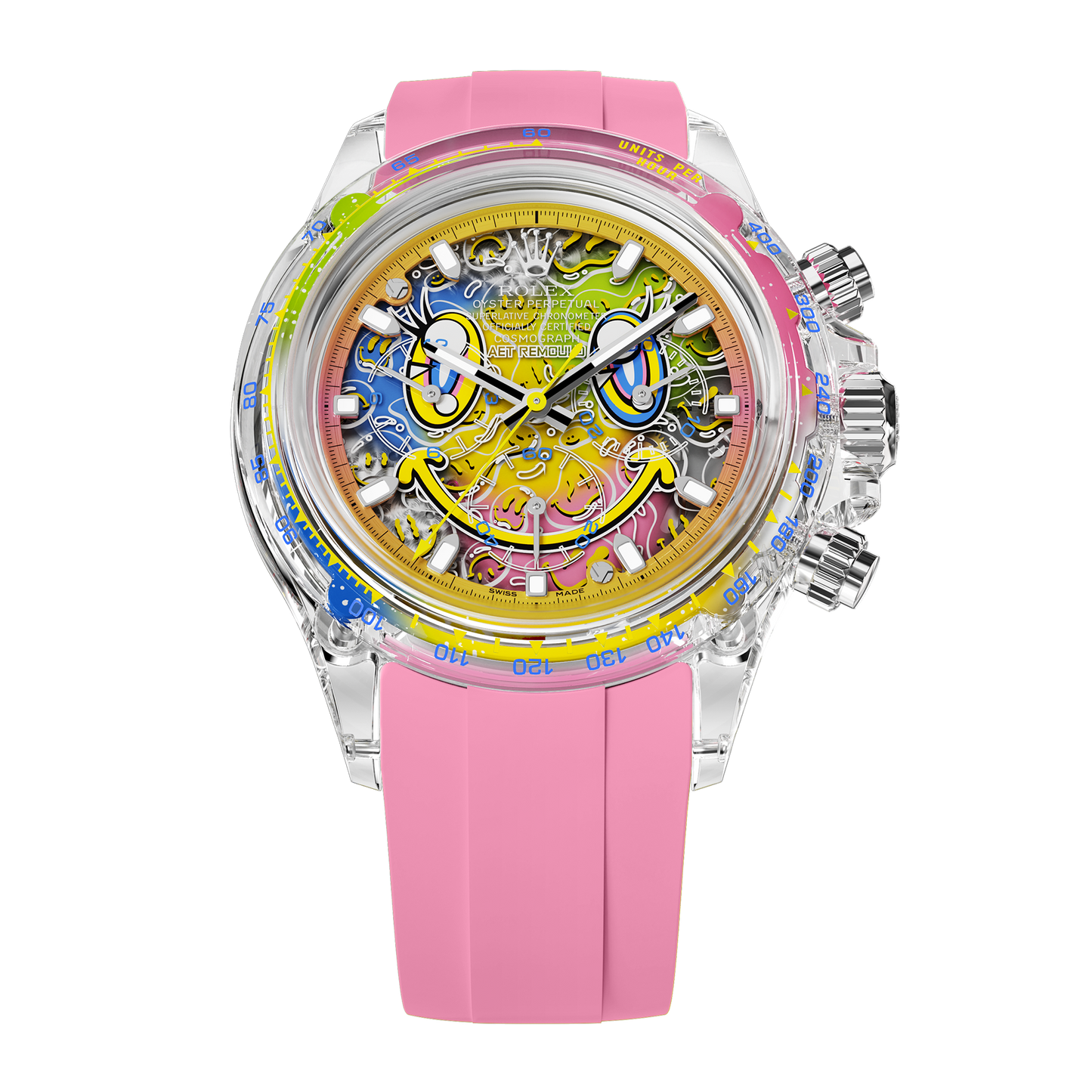 Rolex Daytona AET Remould SMILE Sapphire Watch 勞力士地通拿 藍寶石水晶透明手錶 | WORLDTIMER