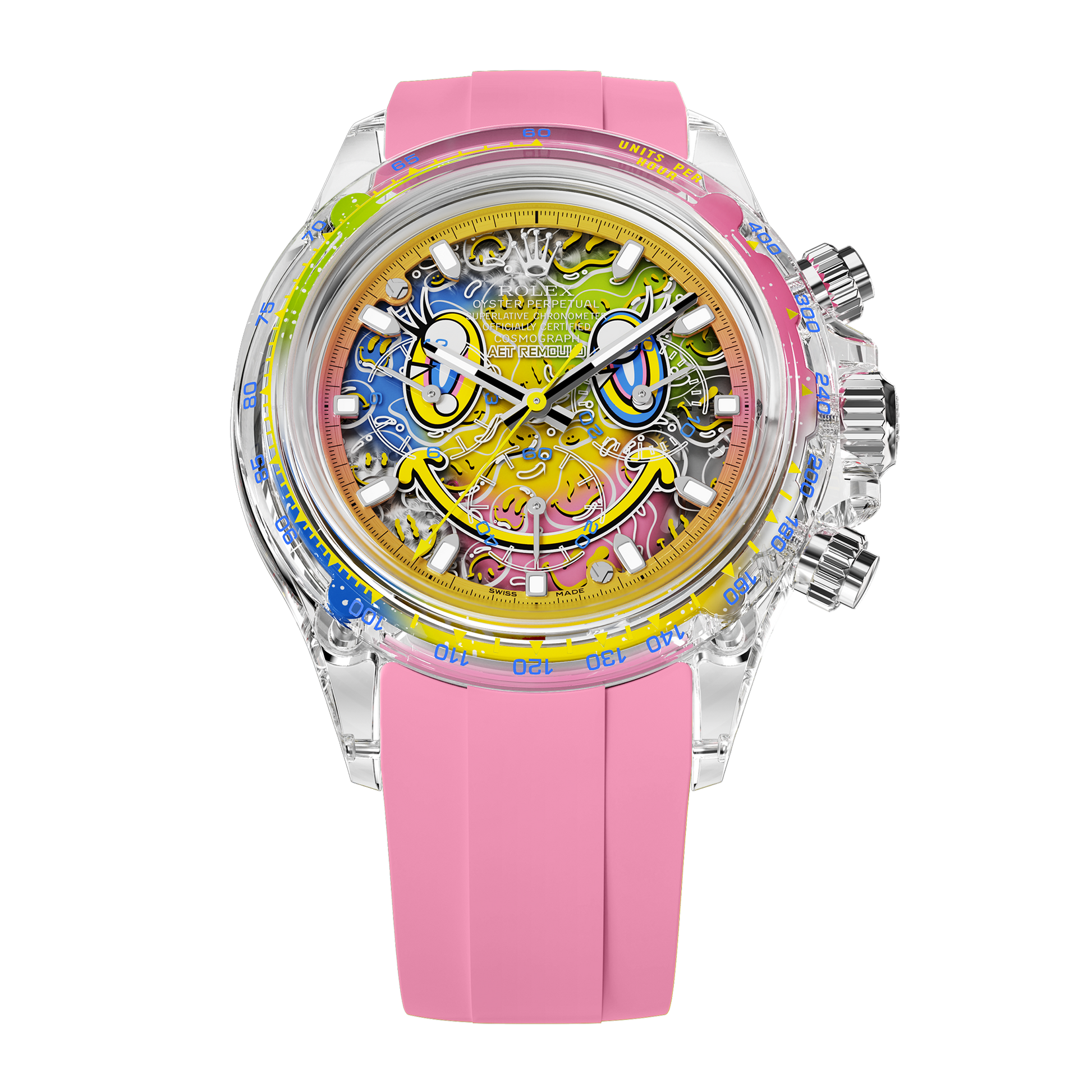 Rolex Daytona AET Remould SMILE Sapphire Watch 勞力士地通拿 藍寶石水晶透明手錶 | WORLDTIMER