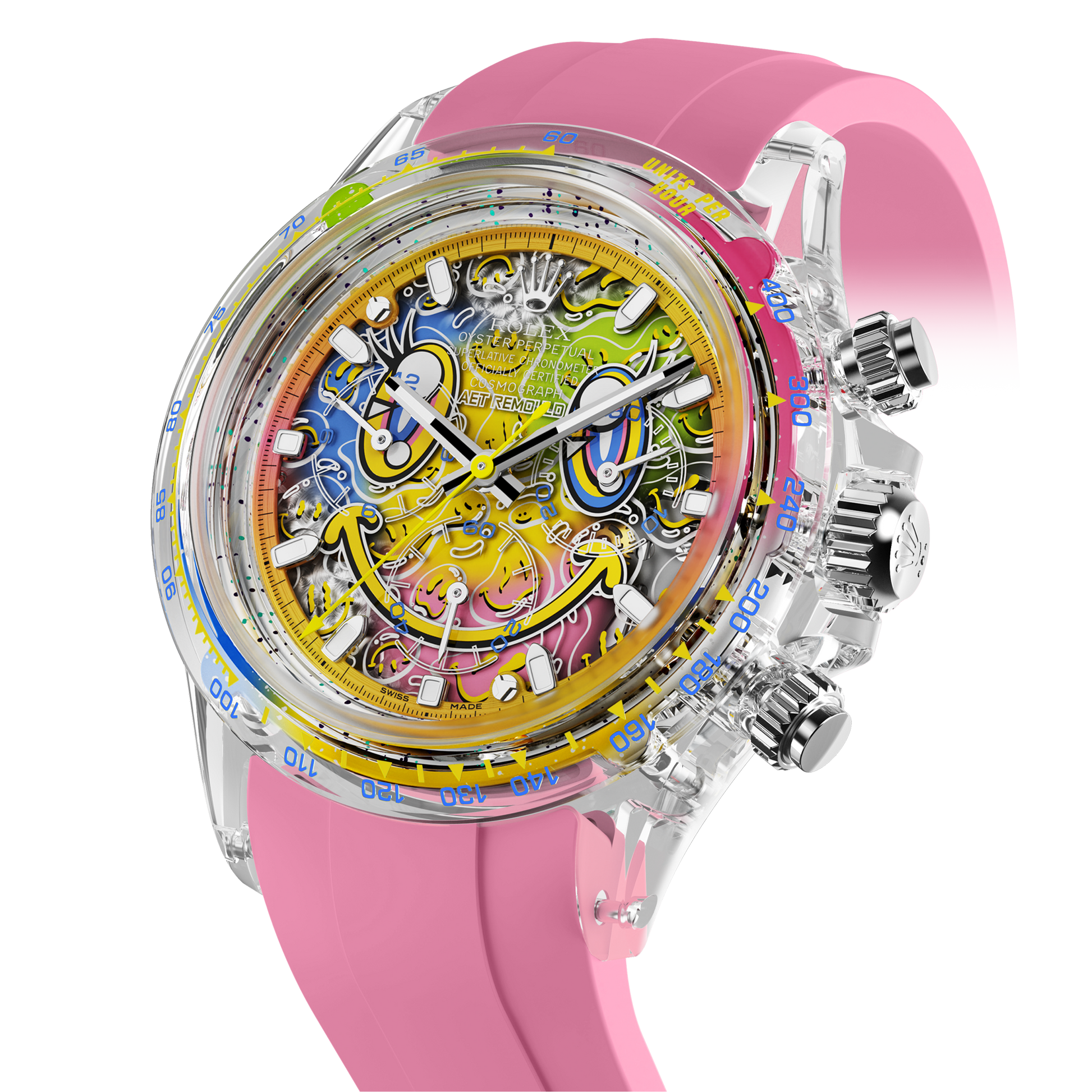 Rolex Daytona AET Remould SMILE Sapphire Watch 勞力士地通拿 藍寶石水晶透明手錶 | WORLDTIMER