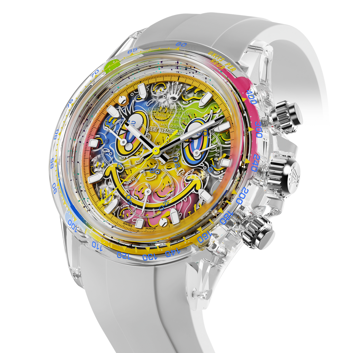 Rolex Daytona AET Remould SMILE Sapphire Watch 勞力士地通拿 藍寶石水晶透明手錶 | WORLDTIMER