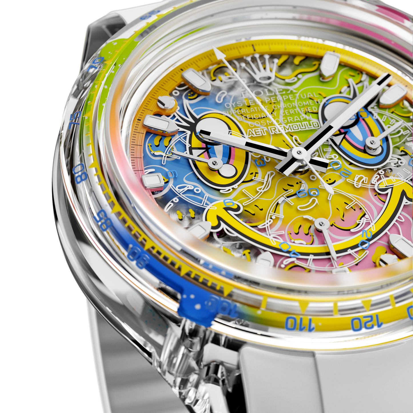 Rolex Daytona AET Remould SMILE Sapphire Watch 勞力士地通拿 藍寶石水晶透明手錶 | WORLDTIMER