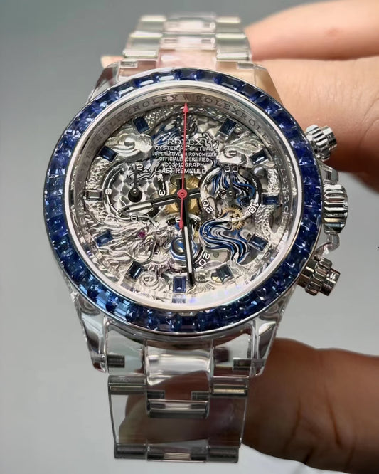 Rolex Daytona: The Ultimate Full Sapphire Upgrade 深入探討AET REMOULD的巔峰之作:藍寶石水晶 全透明 勞力士地通拿 | WORLDTIMER