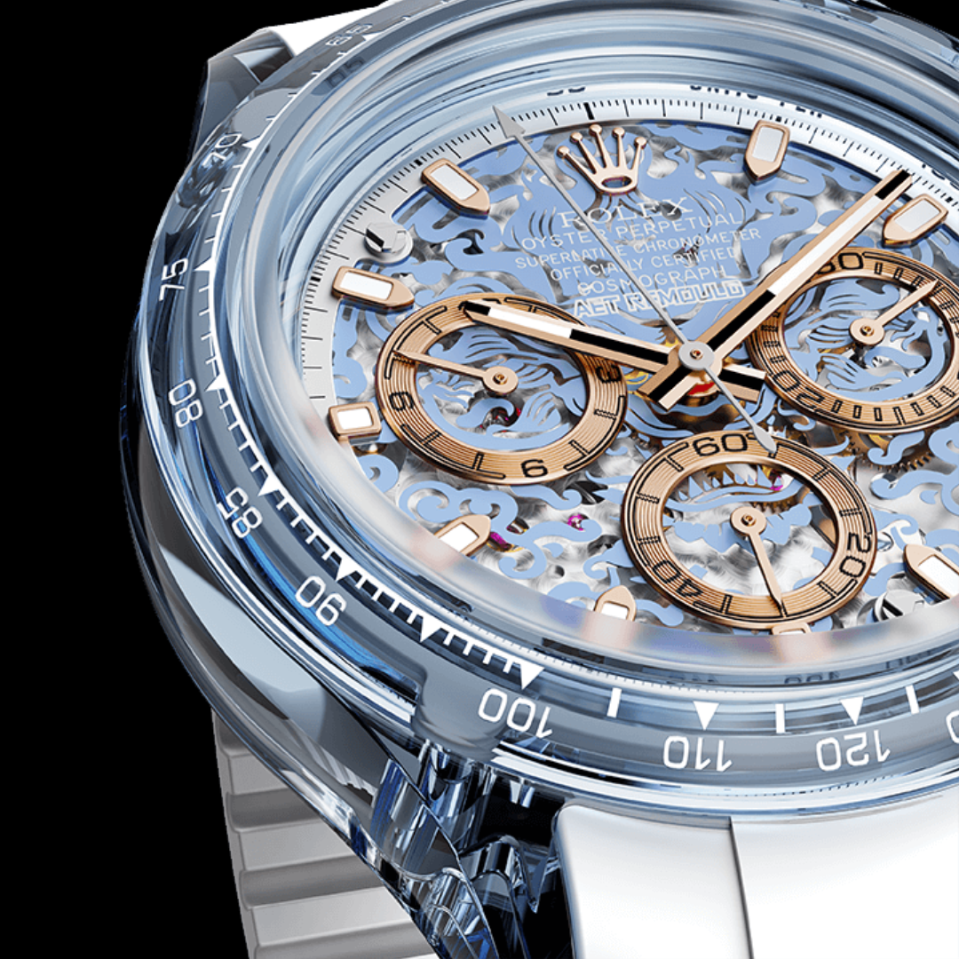 AET REMOULD: The Colorful Rolex Daytona Reimagined 重新定義奢華:勞力士 地通拿 彩色藍寶石透明版 | WORLDTIMER