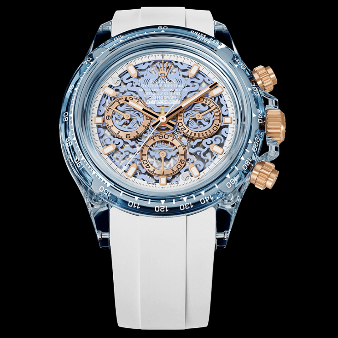 AET REMOULD: The Colorful Rolex Daytona Reimagined 重新定義奢華:勞力士 地通拿 彩色藍寶石透明版 | WORLDTIMER