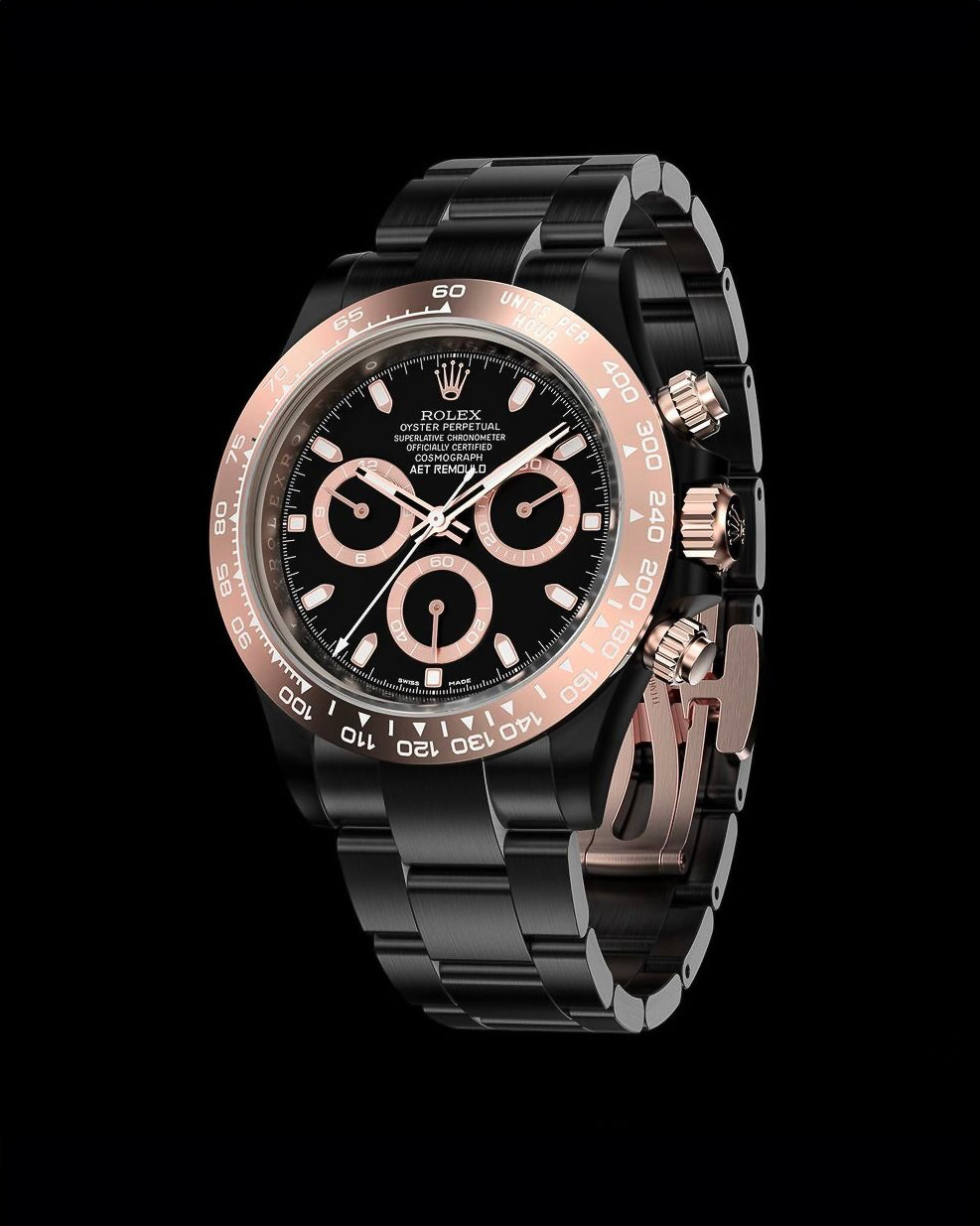 AET REMOULD Rolex Ceramic Daytona "PLATINUM-COLORED CLASSIC (BLACK)" | WORLDTIMER