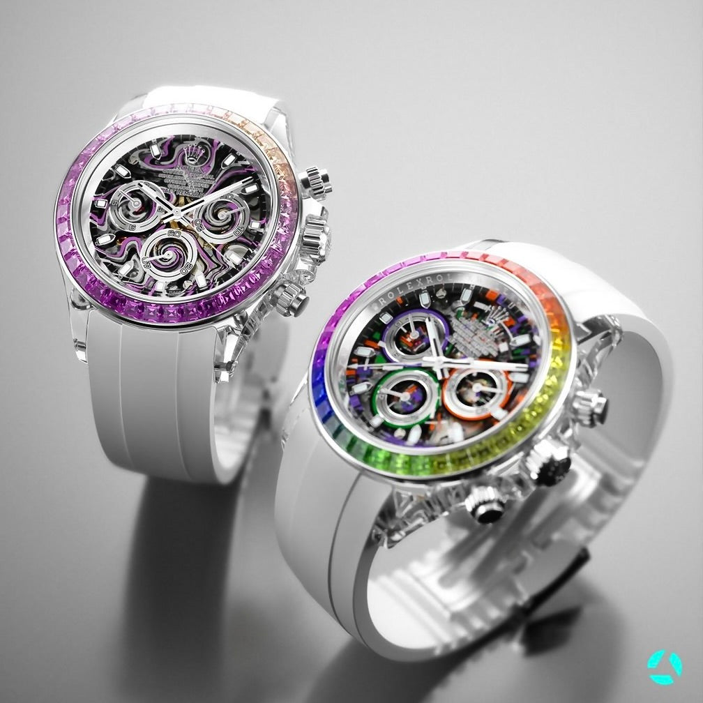 AET REMOULD Sapphire Rolex Daytona Rainbow "NEBULA" and "AFTER-RAIN" | WORLDTIMER