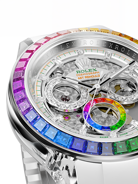 AET REMOULD Rainbow Rolex Daytona POLARIS SWIRL (SAPPHIRE) 劳力士彩虹圈 彩虹迪通拿 | WORLDTIMER 