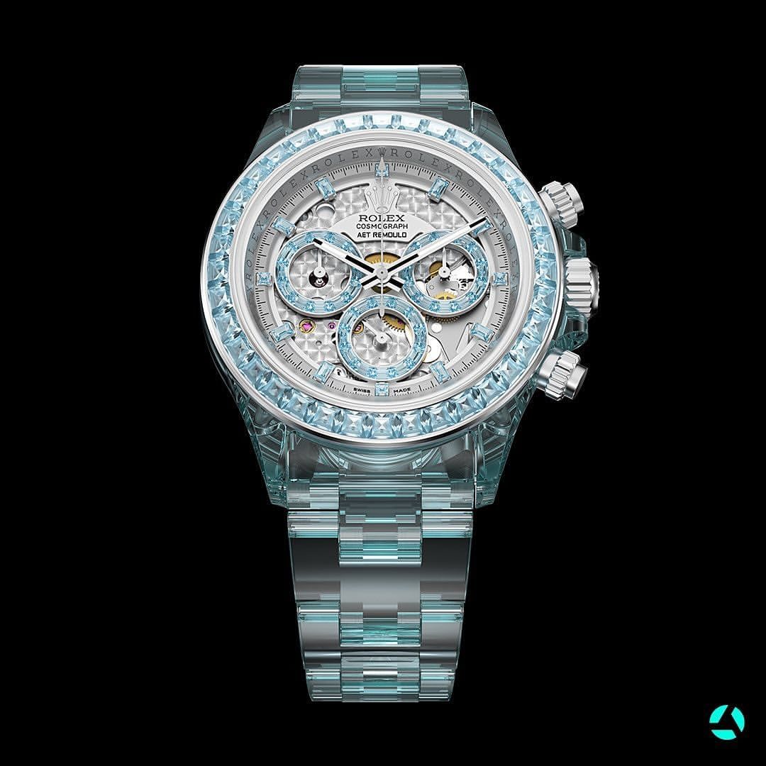 Rolex Daytona AET REMOULD GENESIS COLLECTION Gemstones Sapphire Watches 勞力士地通拿 方鑽透明手錶 | WORLDTIMER