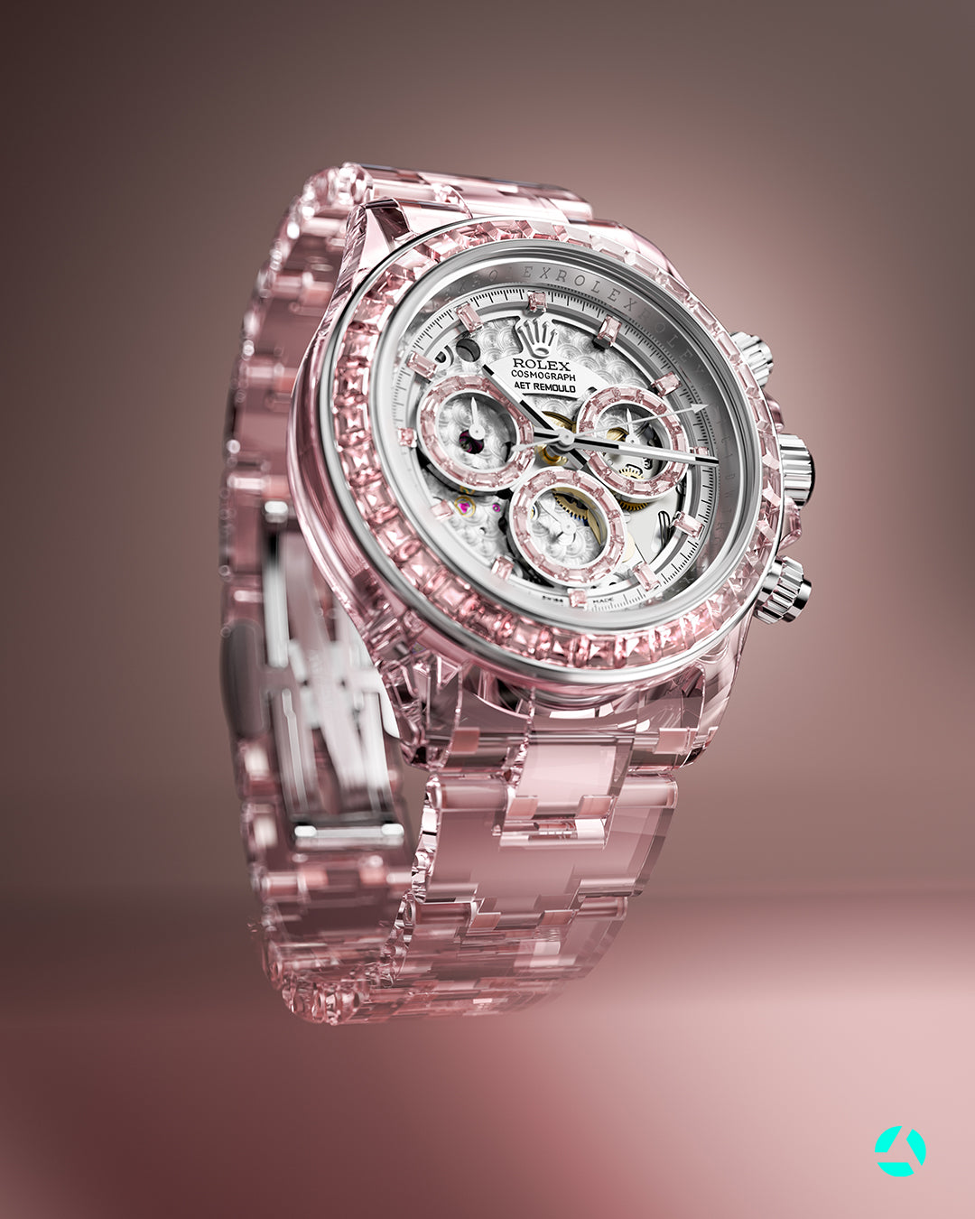 Rolex Daytona AET REMOULD "ROSE FANTASY" Full Sapphire Watch 藍寶石勞力士 地通拿 全透明手錶 | WORLDTIMER