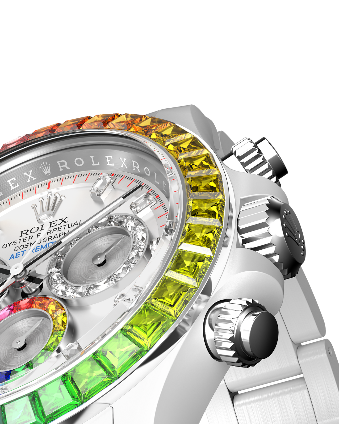 AET Remould Rolex Rainbow Daytona POLARIS SWIRL (WHITE) 劳力士彩虹圈 迪通拿彩虹圈 | WORLDTIMER