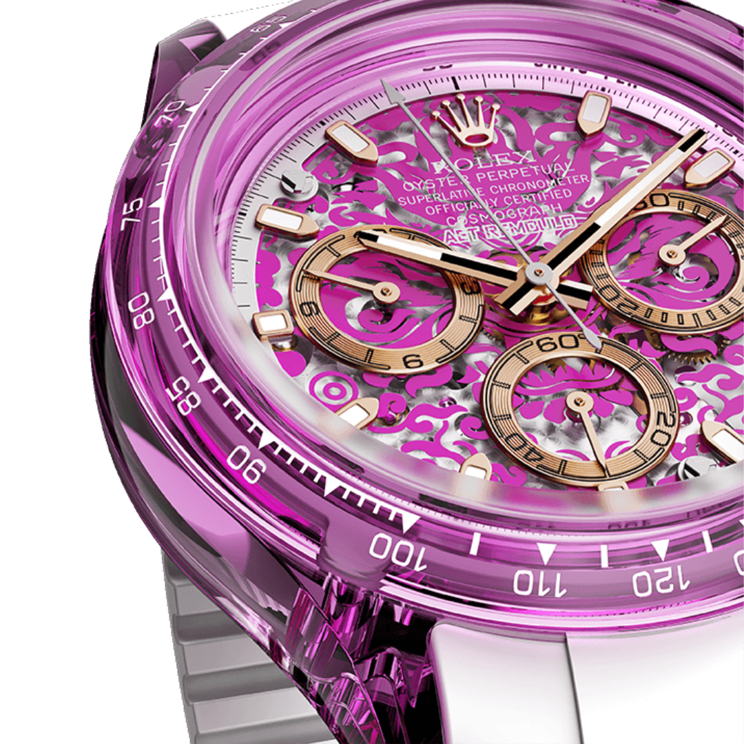 Rolex Daytona AET Remould COLOR LOONG 2024 EDITION ROSE 勞力士地通拿 透明手錶 | WORLDTIMER