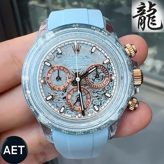 Colorful Rolex Daytona LOONG: The Art of AET REMOULD 勞力士地通拿 藍寶石的色彩重塑 | WORLDTIMER